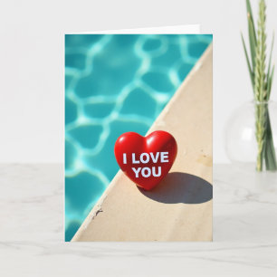 Jag älskar dig Pool Heart Card Kort