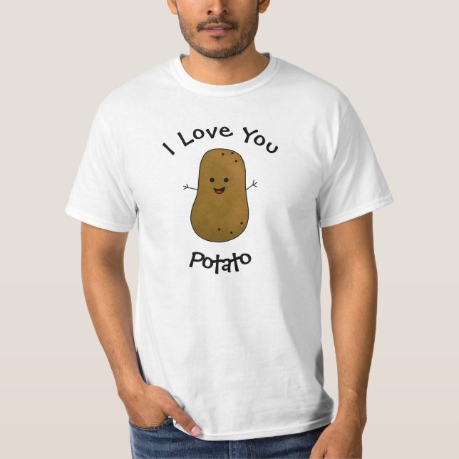 Jag älskar dig potatis t-shirt (Framsida)