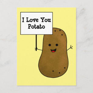 Jag älskar dig potatis vykort