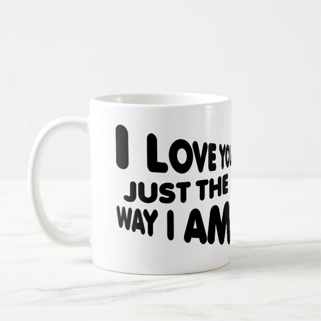 Jag älskar dig precis långt mig den roliga muggen kaffemugg (Vänster)
