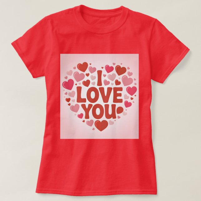 Jag älskar dig röd t-shirt (Design framsida)