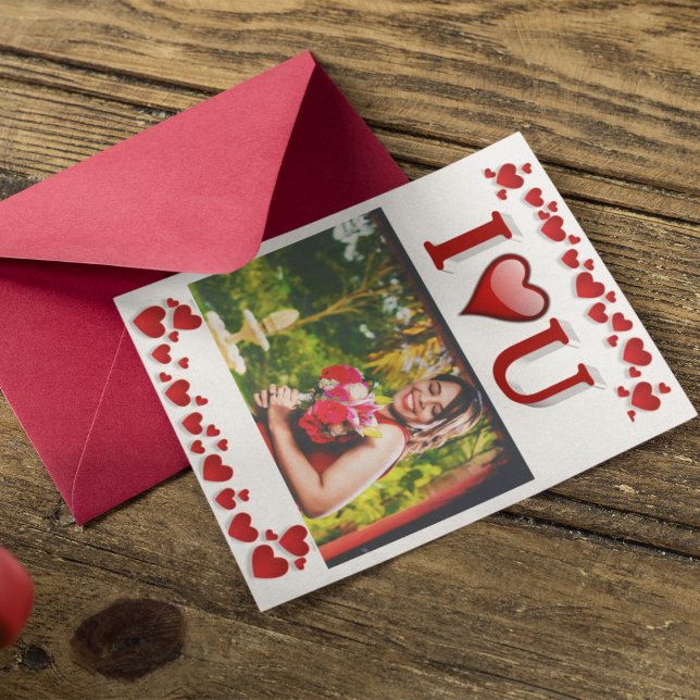 Jag älskar dig röda Alla hjärtans dag foto Kort (Skapare uppladdad)