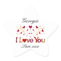 JAG ÄLSKAR DIG Röda hjärtat Guld band Antik Alla h