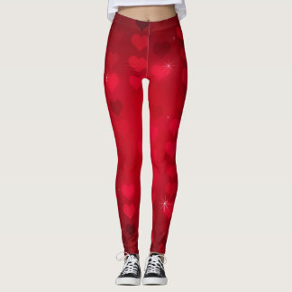 Jag älskar dig röda hjärtavalentin dag leggings