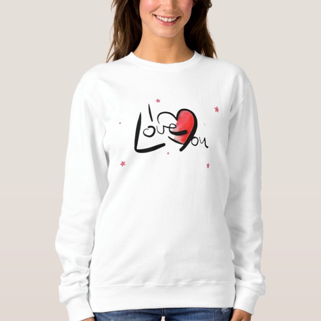 Jag älskar dig romantisk hjärta konst t shirt (Framsida)