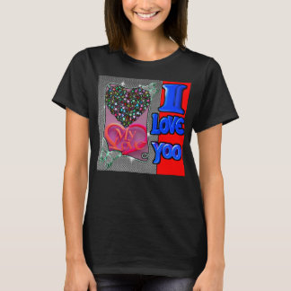 Jag älskar dig Romantiskt Hjärtat T-Shirt | Klassi