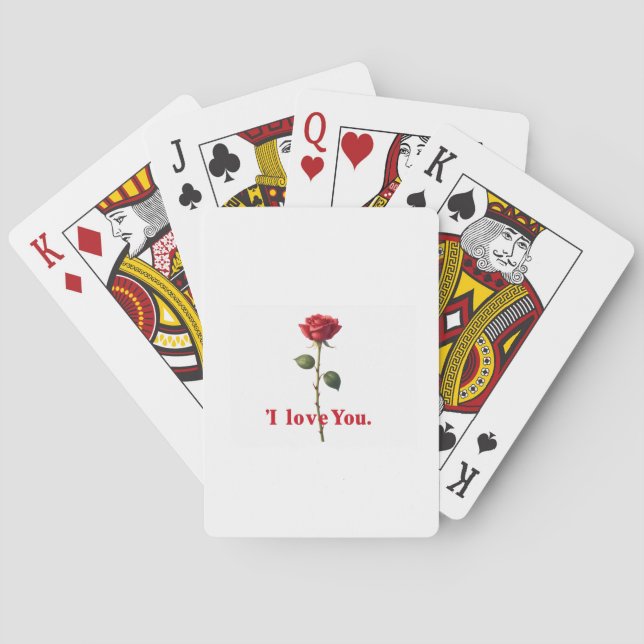 Jag älskar dig Ros Romantisk design Casinokort (Baksidan)