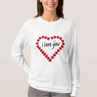 Jag älskar dig rött hjärta mönster Romantisk estet T Shirt