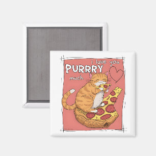 Jag älskar dig så himla mycket Roligt kattälskarpr Magnet