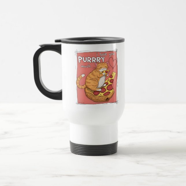 Jag älskar dig så himla mycket Roligt kattälskarpr Resemugg (Vänster)