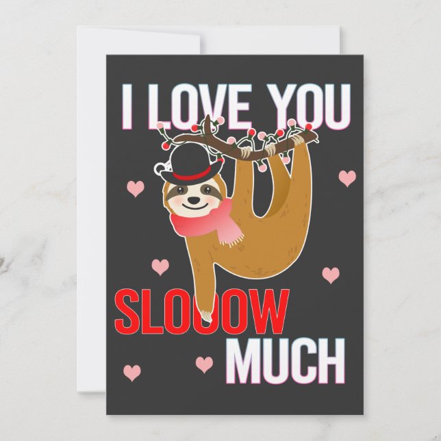 Jag älskar dig så långsamt Mycket Lento Valentines Julkort (Framsida)