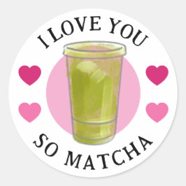Jag älskar dig så mycket Matcha-klistermärken Runt Klistermärke
