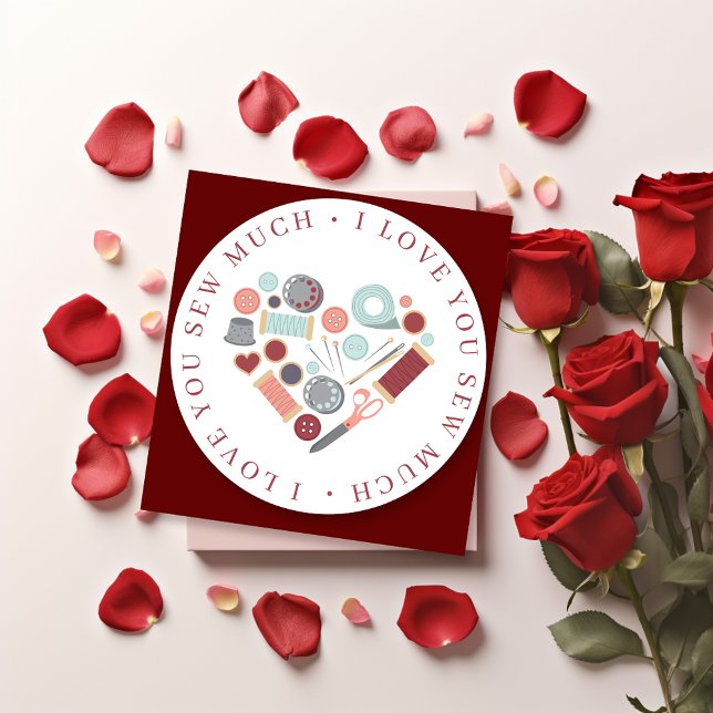 Jag älskar dig så mycket sömnadstema julkort (Skapare uppladdad)