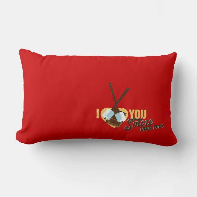 Jag älskar dig S'more än någonsin - camparekärlek Lumbarkudde (Framsida)