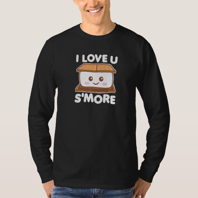 Jag älskar dig Smore  Camping S'more Puns Dark T Shirt (Framsida)