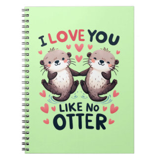 Jag älskar dig som ingen utter söt kawaii anteckningsbok
