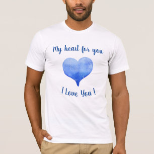 Jag älskar dig Söt Blå Hjärtan Alla Hjärtans Dag   T Shirt