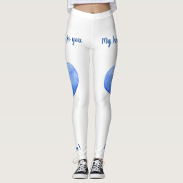 Jag älskar dig Söt Blå Hjärtans Dag Flip Leggings