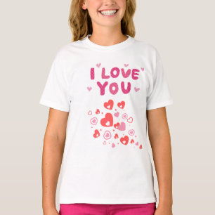 Jag älskar dig söt hjärta barns t-shirt