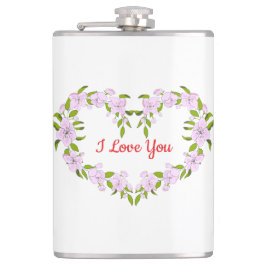 Jag älskar dig söta blommor fickplunta