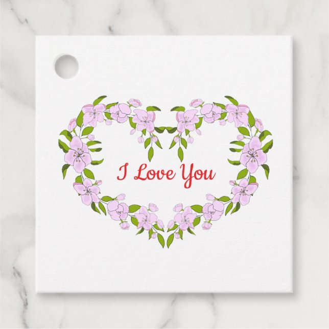 Jag älskar dig Söta blommor Gåvor Etiketter (Framsida)