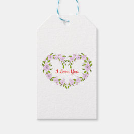 Jag älskar dig söta blommor presentetikett