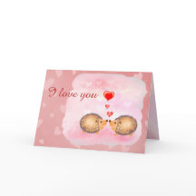 JAG ÄLSKAR DIG söta rosa kyss igelkottar valentine