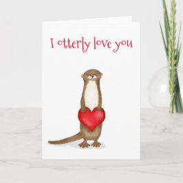 Jag älskar dig söta utter valentinuskort kort