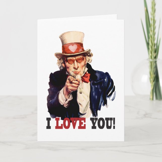 Jag älskar dig - stilvalentinen för Uncle Sam Helgkort (Framsida)