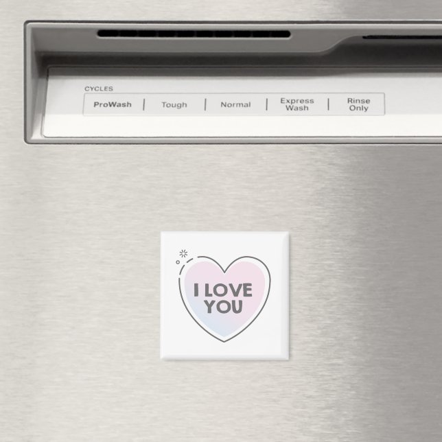 Jag älskar dig text i söta hjärtan magnet (In Situ (Dishwasher))