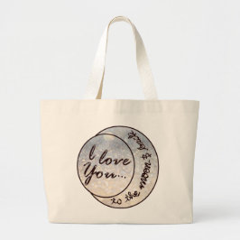 Jag älskar dig till månen & drar tillbaka jumbo tygkasse