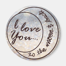 Jag älskar dig till månen & drar tillbaka magnet