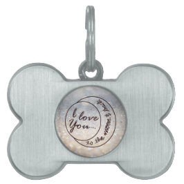 Jag älskar dig till månen & drar tillbaka namnbricka husdjur