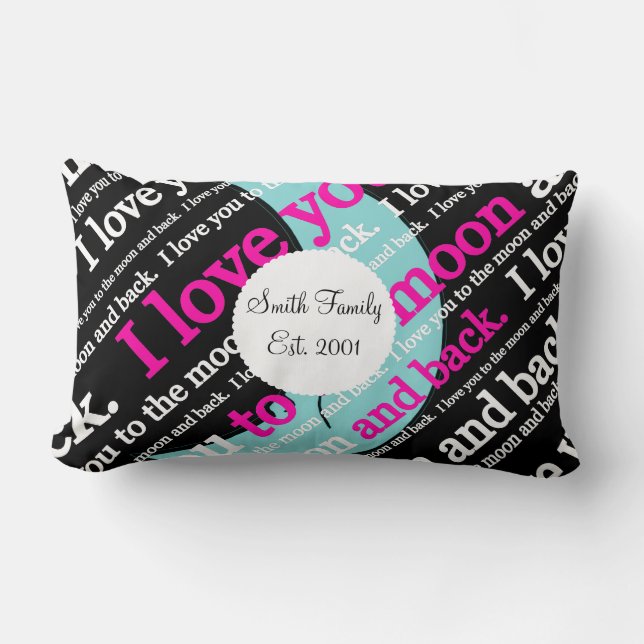 Jag älskar dig till månen och de tillbaka gåvorna lumbarkudde (Framsida)
