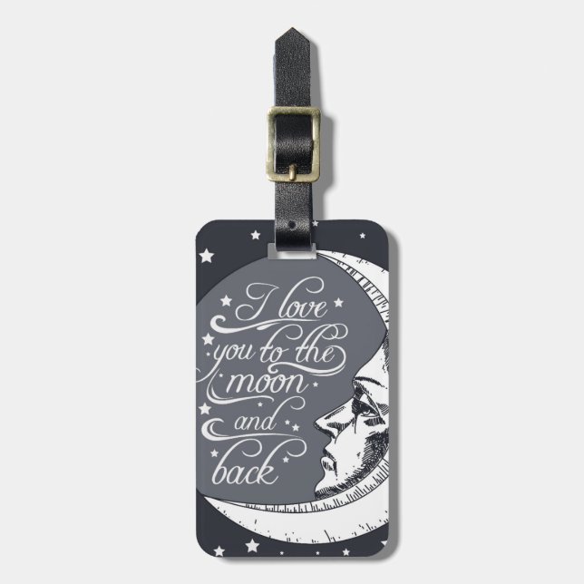 Jag älskar dig till månen och drar tillbaka bagagebricka (Vertikal Framsida)