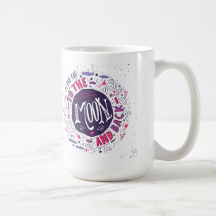 Jag älskar dig till månen och drar tillbaka kaffemugg