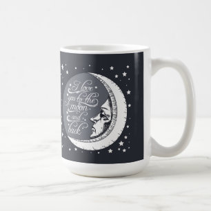 Jag älskar dig till månen och drar tillbaka kaffemugg