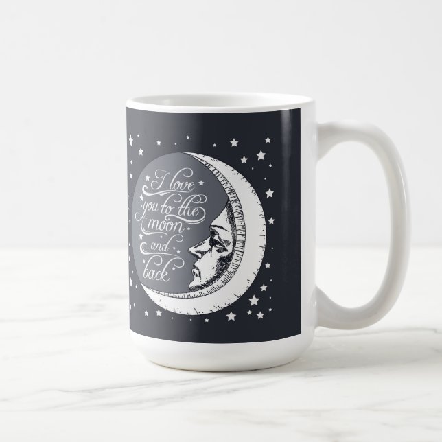 Jag älskar dig till månen och drar tillbaka kaffemugg (Höger)