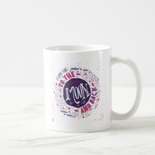 Jag älskar dig till månen och drar tillbaka kaffemugg