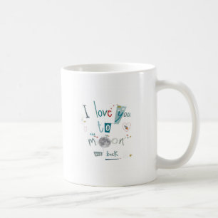 Jag älskar dig till månen och drar tillbaka kaffemugg