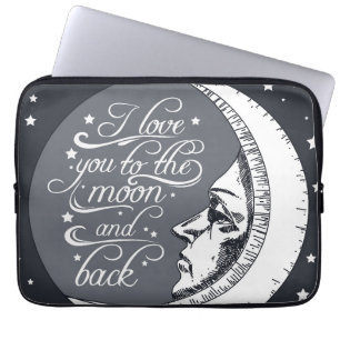 Jag älskar dig till månen och drar tillbaka laptop sleeve