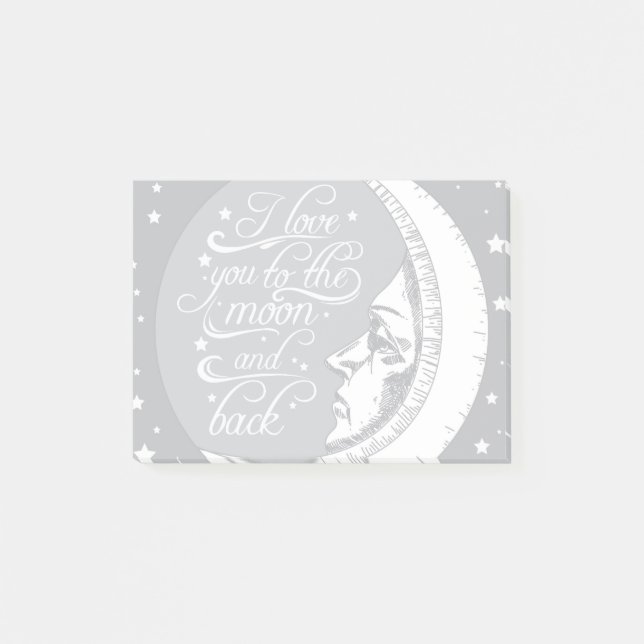 Jag älskar dig till månen och drar tillbaka post-it block (Framsida)