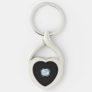 Jag älskar dig till månen och tillbaka - ett hjärt twisted heart silverfärgad nyckelring