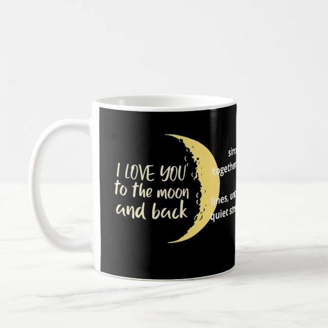 Jag älskar dig till månen och tillbaka Halvmåne Ro Kaffemugg (Vänster)