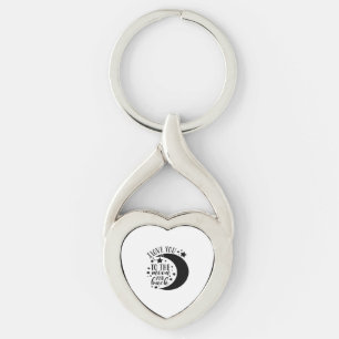 Jag älskar dig till månen och tillbaka Halvmåne Ro Twisted Heart Silverfärgad Nyckelring