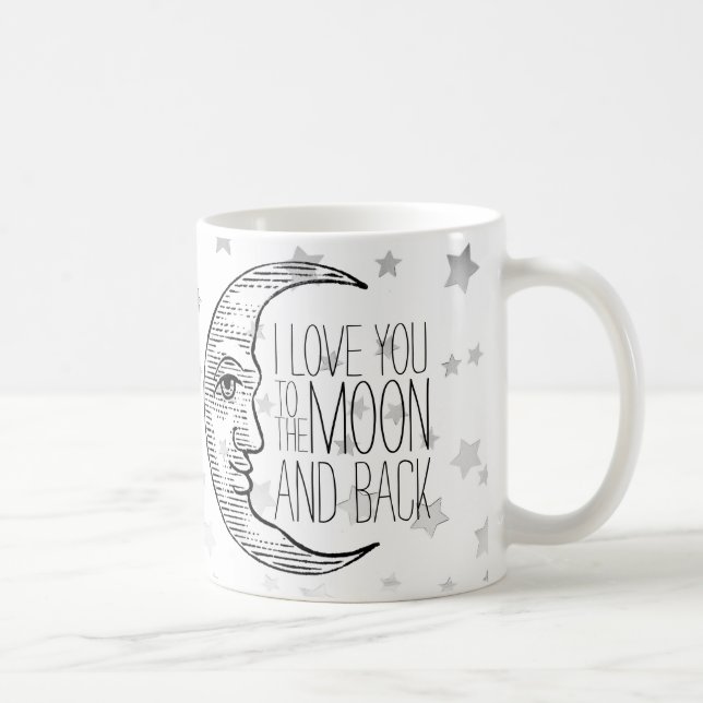 "Jag älskar dig till månen och tillbaka"-mugg Kaffemugg (Höger)