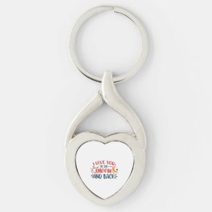 Jag älskar dig till månen och tillbaka Romantisk b Twisted Heart Silverfärgad Nyckelring