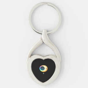 Jag älskar dig till månen och tillbaka Romantiskt Twisted Heart Silverfärgad Nyckelring
