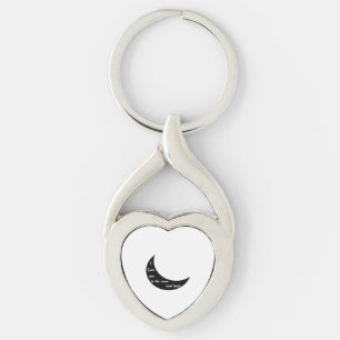 Jag älskar dig till månen och tillbaka Romantiskt  Twisted Heart Silverfärgad Nyckelring