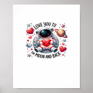 Jag älskar dig till månen och tillbaka Söt astrona Poster
